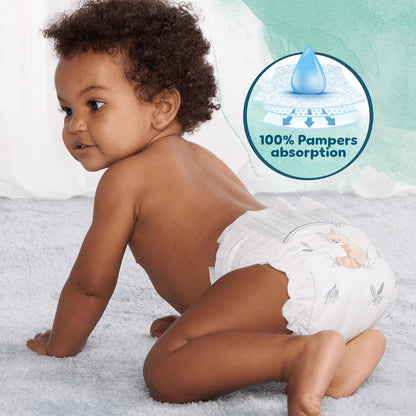 Pampers Harmonie Nappies Size 2, 204 Nappies, 4kg-8kg, Monthly Pack, Gentle Skin Protection with 100 Percent Pampers Protection