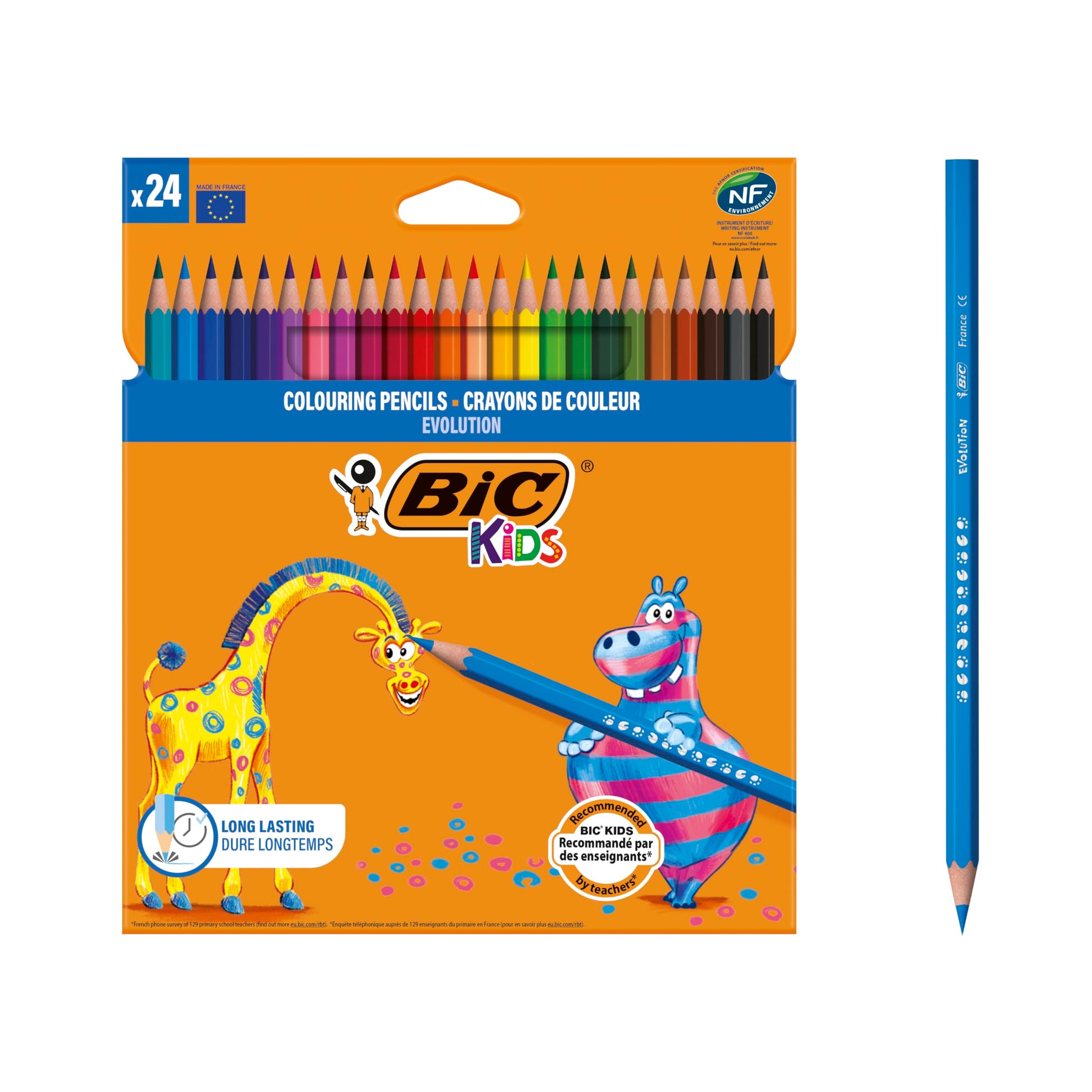 BIC Kids Evolution Coloured Pencils, Vivid Colouring Pencils, Easy to Sharpen BIC Pencils, School Supplies, 36 Pack