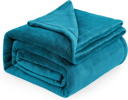 Bedsure Fleece Blanket for Bed - Soft Cosy Fluffy Throw Blankets, Warm Large Throws for Audlts, Teal, 220x240 cm