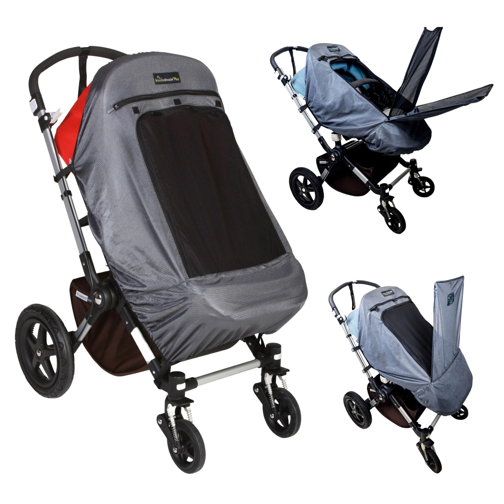 SnoozeShade Plus Extra (6m+) - Pram Sun Shade for Prams, Buggies, Travel Strollers & Pushchairs, Blocks 99% UV (UPF 50+), More Shade Than a Pram Parasol
