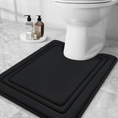 smiry Memory Foam Bath Mat - 40 x 60cm, Non-Slip, Super Absorbent, Comfortable - Machine-Washable Floor Rug, Dark Grey
