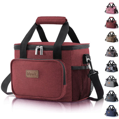Lifewit 15L (24 Cans) Insulated Lunch Bag, Cooler Bag for Lunch/Work/School/Beach/Picnic (Grey)