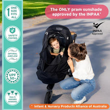 SnoozeShade Plus Extra (6m+) - Pram Sun Shade for Prams, Buggies, Travel Strollers & Pushchairs, Blocks 99% UV (UPF 50+), More Shade Than a Pram Parasol