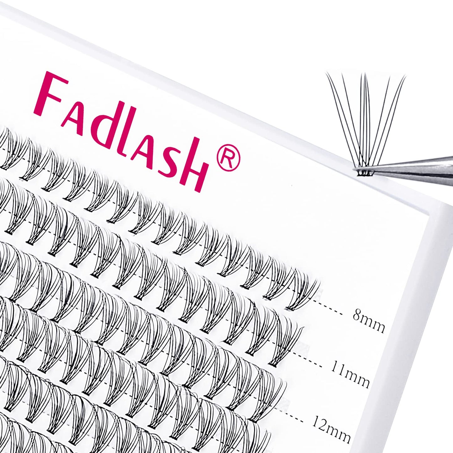 FADLASH DIY Lash Extension Kit Individual Lashes Clusters30P+40P D Curl 8-16mm Lash Bond and Seal, Clusters Lash Glue Remover and Eyelash Tweezers for Eyelash Extensions