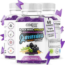 Black Seed, Shilajit & Ashwagandha Gummies with Honey Extract – Adaptogen Blend, Fulvic Acid & 85+ Trace Minerals, Natural Energy for Men & Woman (2)