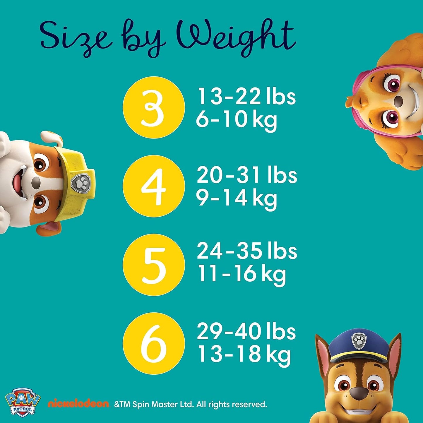 Pampers Baby-Dry Paw Patrol Edition Size 4, 222 Nappies, 9kg - 14kg, Monthly Pack, with A Stop & Protect Pocket to Help Prevent Leaks at The Back