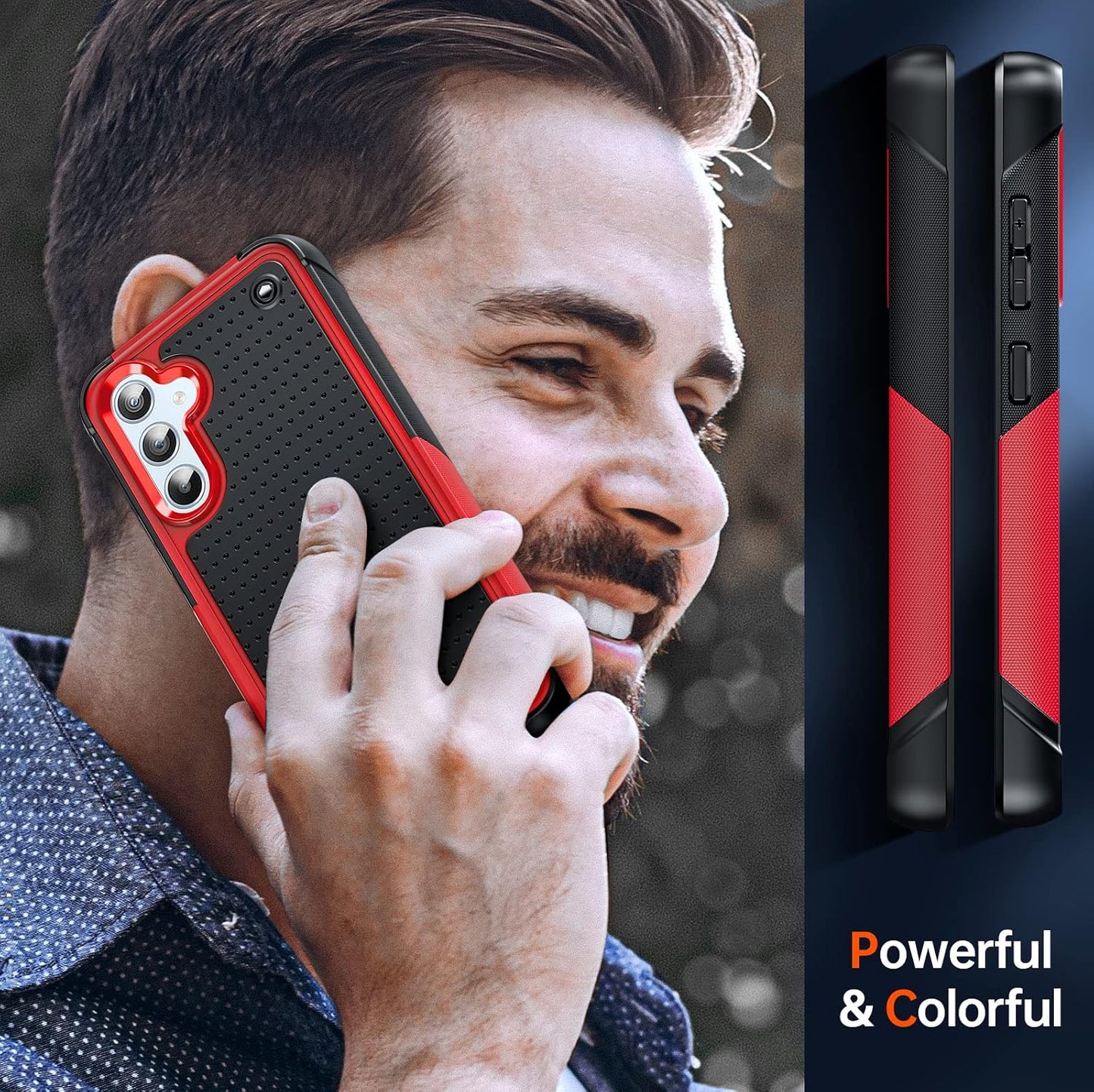 LeYi Armour Case Compatible with Samsung Galaxy A54 5G, Galaxy A54 Phone Cover with 2 Pack Tempered Glass Screen Protectors, Heavy Duty Hard PC Textured Shockproof Back Case Red