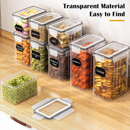 24 Pack Airtight Kitchen Food Containers – BPA-Free Cereal Storage Containers & Food Storage Containers for Flour, Sugar & Baking Supplies, with 24 Labels & Marker (33.6L)