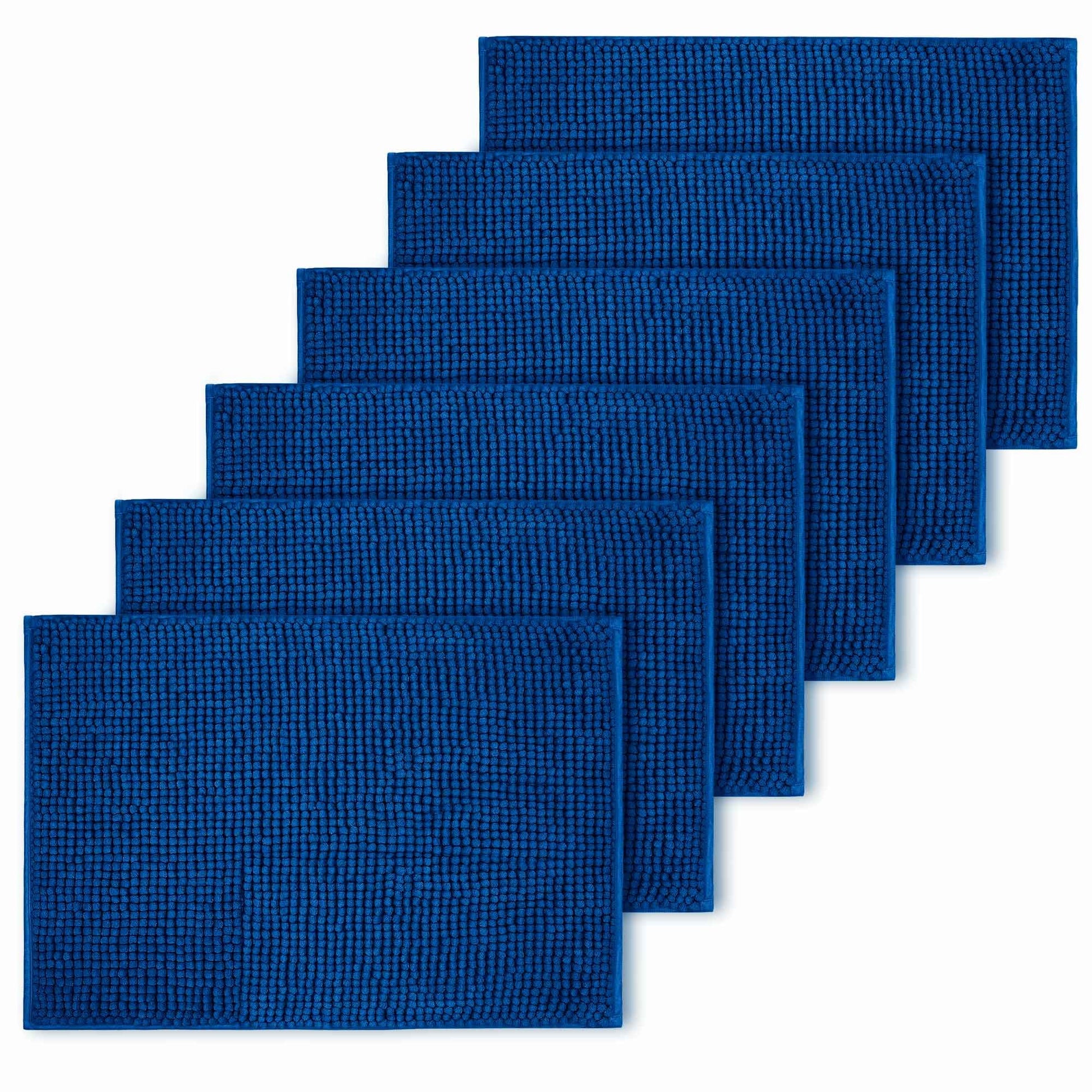 Bath Mat Non Slip Anti Mould 40 x 60 cm – Grey Chenille Bathroom Mat Extra Soft & Fluffy Bathmat Machine Washable Super Water Absorption Shower Mat