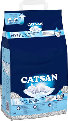 CATSAN - Hygiene Plus Non-Clumping Adult Cat Litter and Kitten Litter - 20L - 100% Natural and Absorbent