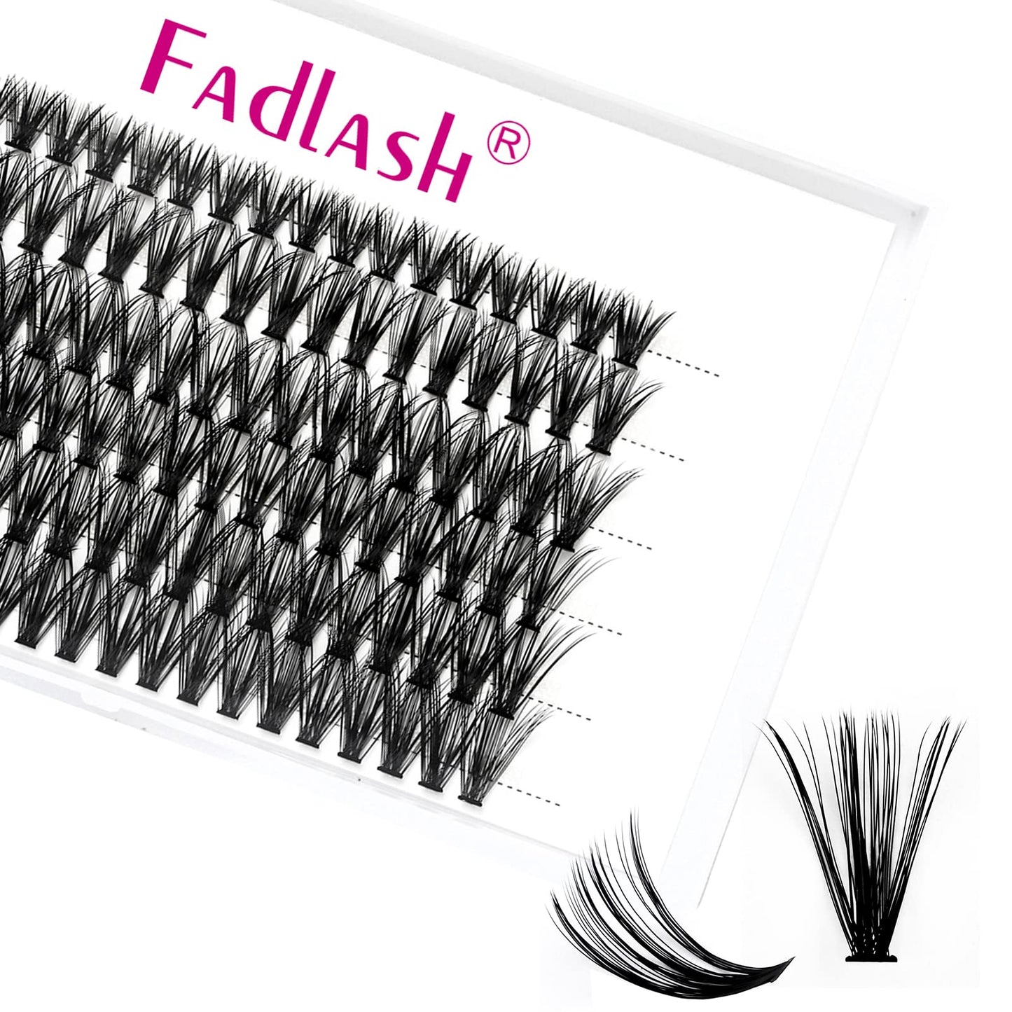 FADLASH DIY Lash Extension Kit Individual Lashes Clusters30P+40P D Curl 8-16mm Lash Bond and Seal, Clusters Lash Glue Remover and Eyelash Tweezers for Eyelash Extensions