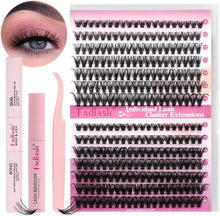 FADLASH DIY Lash Extension Kit Individual Lashes Clusters30P+40P D Curl 8-16mm Lash Bond and Seal, Clusters Lash Glue Remover and Eyelash Tweezers for Eyelash Extensions
