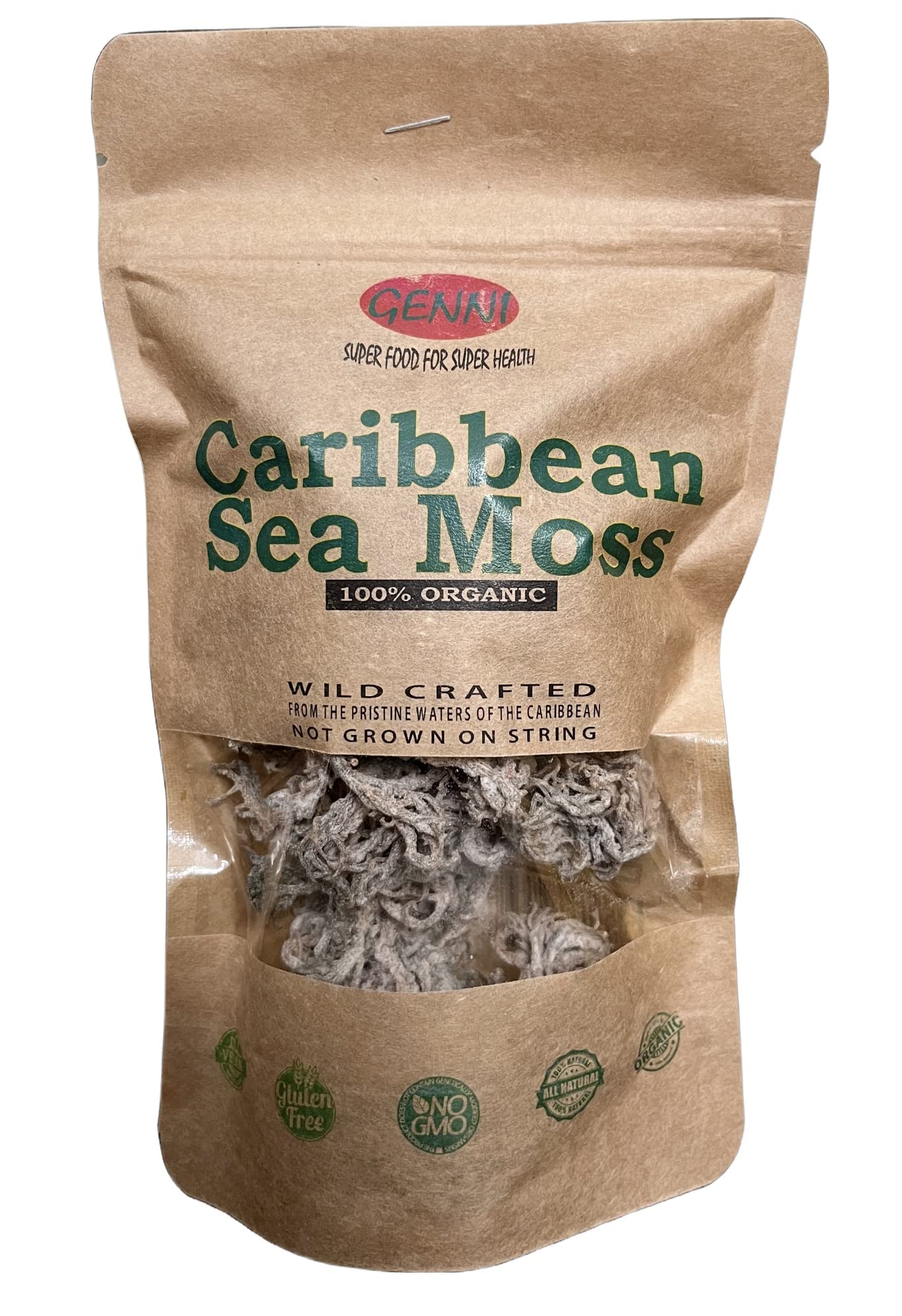 Wild crafted Sea Moss (Irish moss) from the pristine Caribbean Sea Unbleached & NOT grown on string 50g