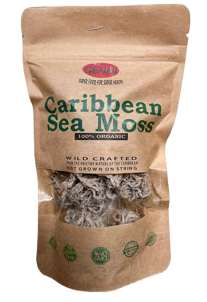 Wild crafted Sea Moss (Irish moss) from the pristine Caribbean Sea Unbleached & NOT grown on string 50g