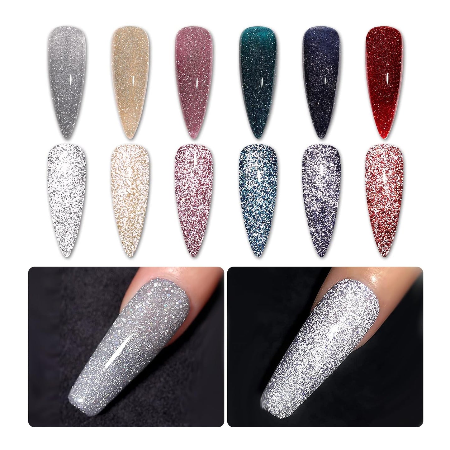 BORN PRETTY 6 Colors Jelly Nude Pink Cat Magnetic Eye Gel Polish Set with Magnet, Soak-Off U V/LED Iridescent Cat Gel for Nail Art Salon DIY Home