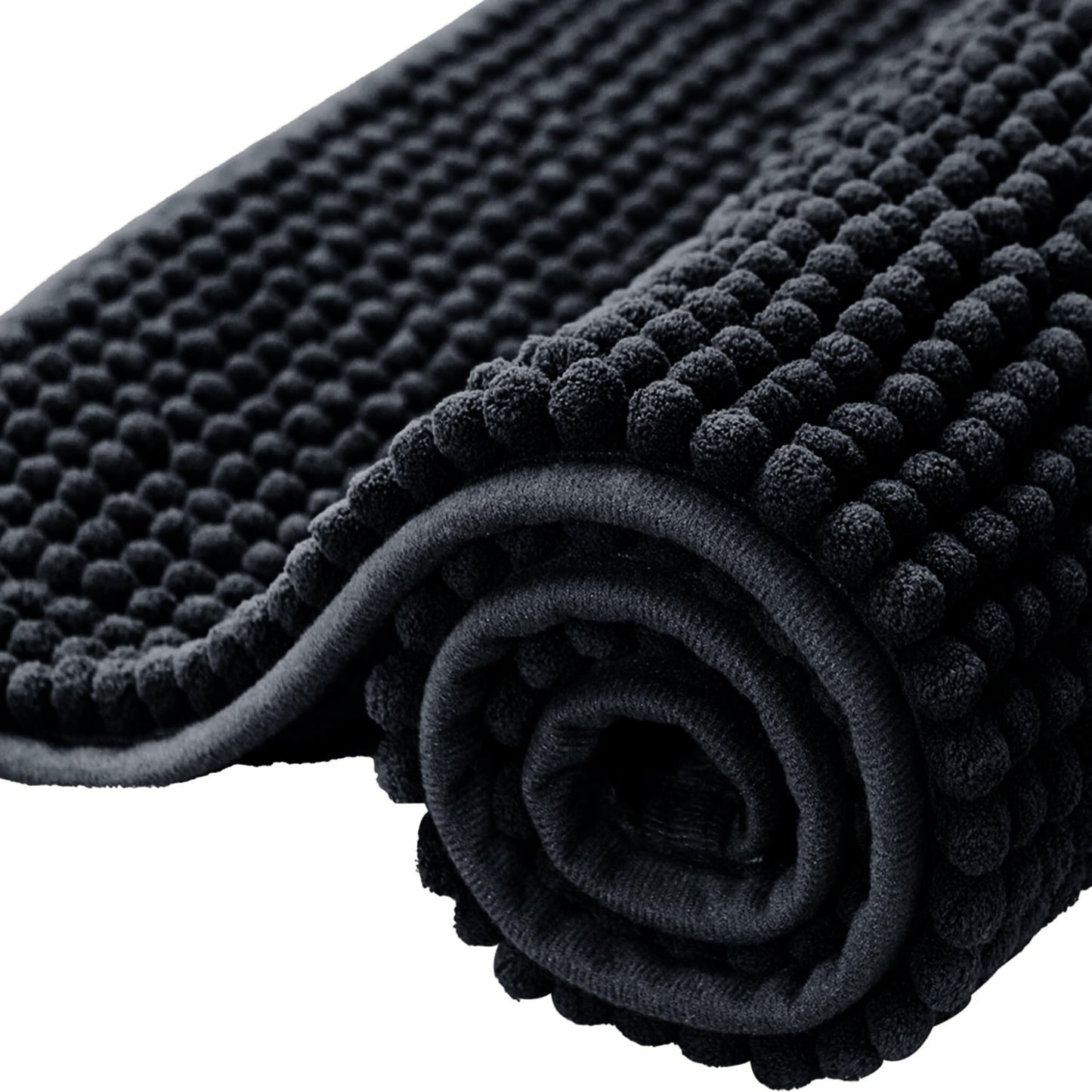 Bath Mat Non Slip Anti Mould 40 x 60 cm – Grey Chenille Bathroom Mat Extra Soft & Fluffy Bathmat Machine Washable Super Water Absorption Shower Mat