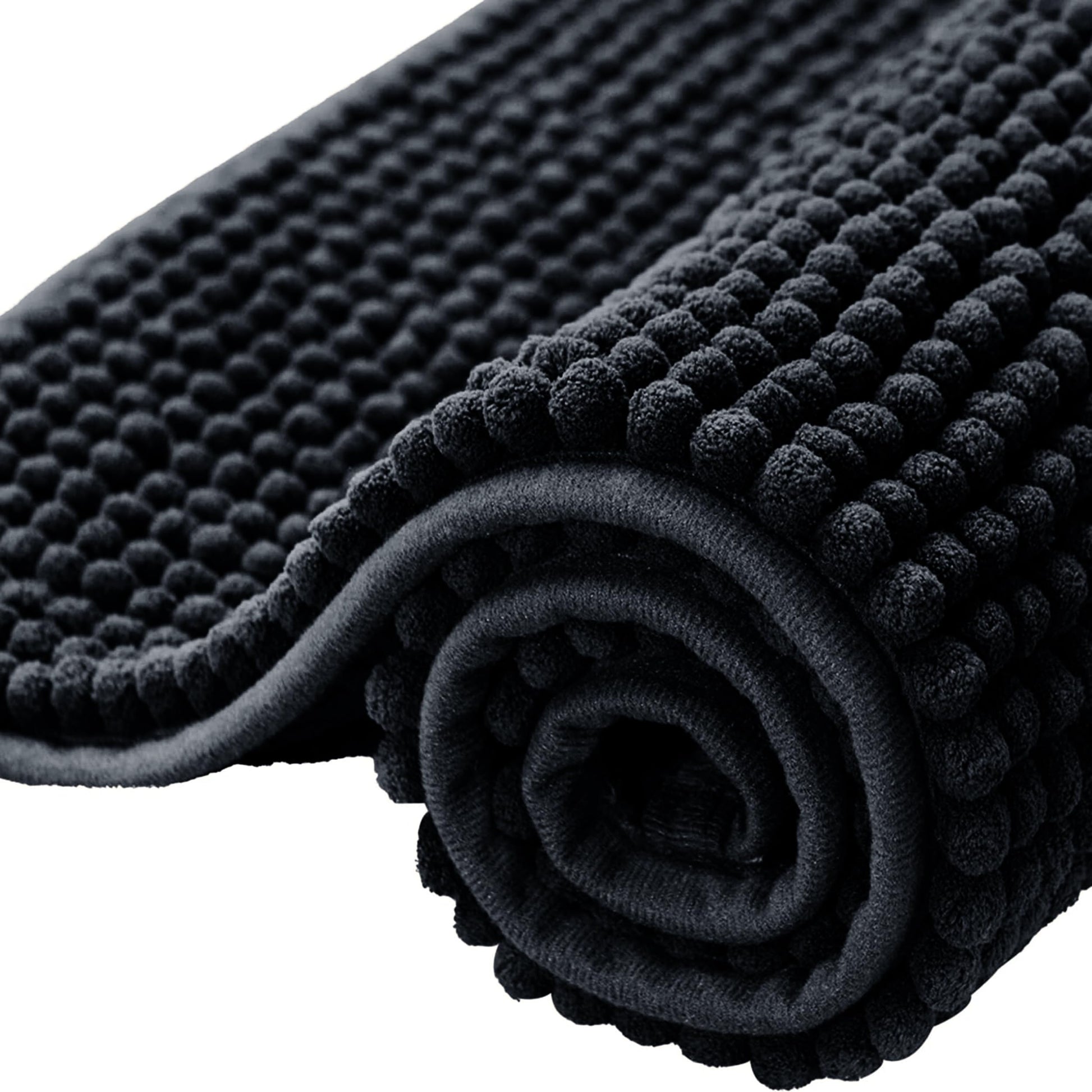 Bath Mat Non Slip Anti Mould 40 x 60 cm – Grey Chenille Bathroom Mat Extra Soft & Fluffy Bathmat Machine Washable Super Water Absorption Shower Mat