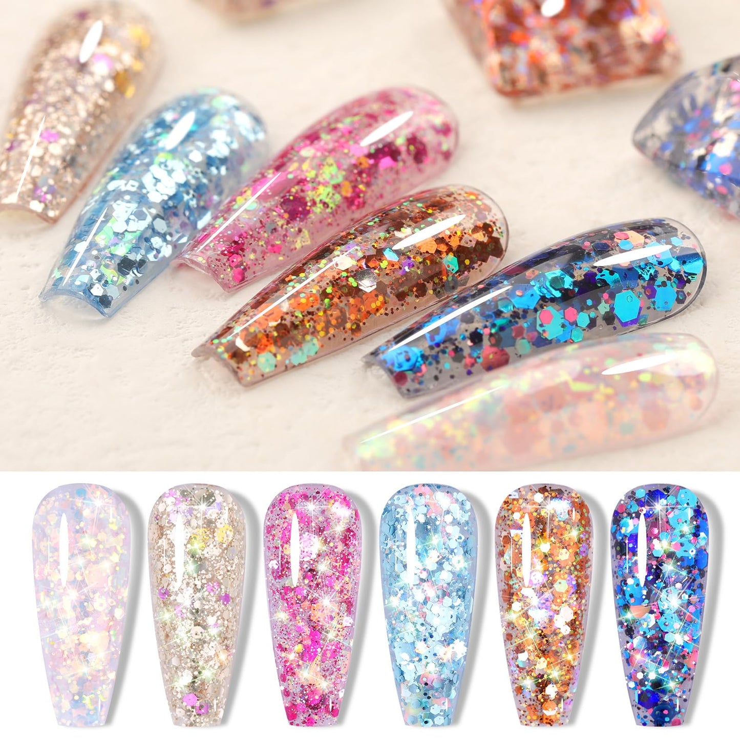 BORN PRETTY 6 Colors Jelly Nude Pink Cat Magnetic Eye Gel Polish Set with Magnet, Soak-Off U V/LED Iridescent Cat Gel for Nail Art Salon DIY Home