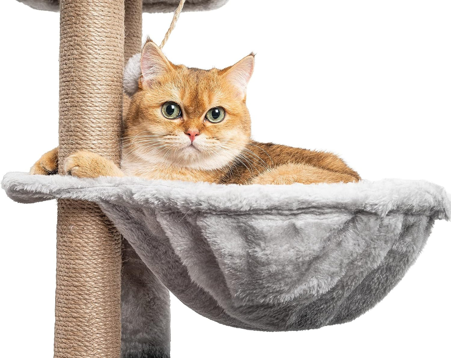 Cat Tree, 145cm Stable Cat Scratching Post for Indoor Cats, Multi-Level Cat Climbing Tower With Posts Fully Wrapped in Natural Sisal Rope, Suitable for Kitty Kitten