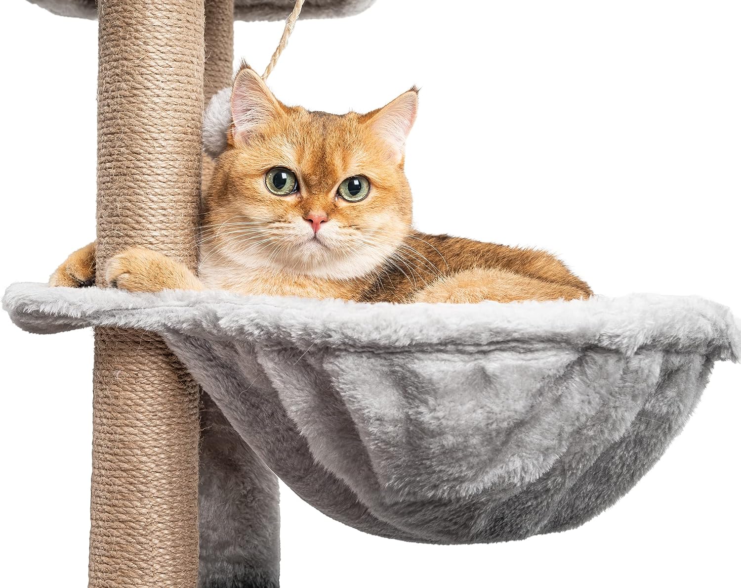 Cat Tree, 145cm Stable Cat Scratching Post for Indoor Cats, Multi-Level Cat Climbing Tower With Posts Fully Wrapped in Natural Sisal Rope, Suitable for Kitty Kitten