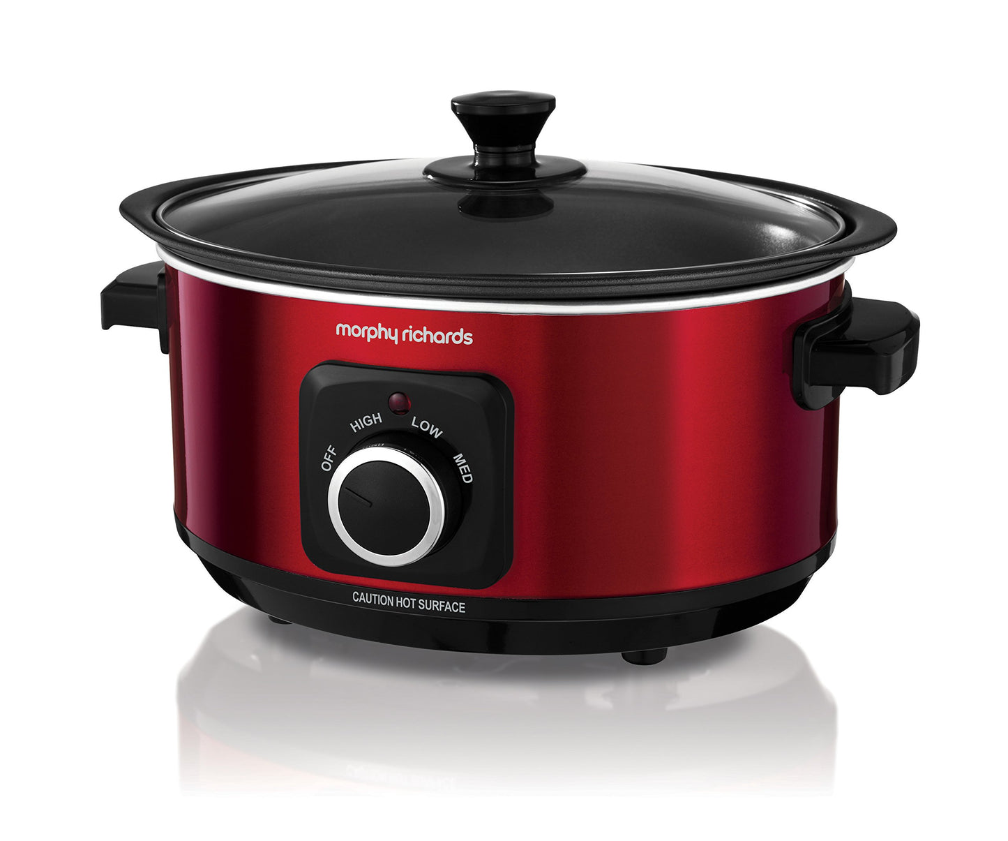 Morphy Richards 3.5L Sear & Stew Slow Cooker, Shatter Resistant Aluminium Pot, 3 Heat Settings, Hob Proof, Easy Clean, 163W, Black, 460012