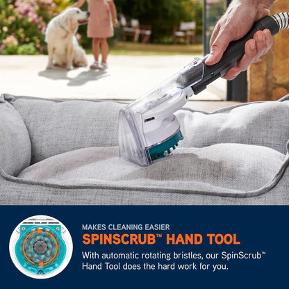 Vax SpotWash Home Pet-Design Spot Cleaner, Upholstery, Sofa, Stairs, Home, Car, Rug, Stain Cleaning Small Handheld Shampooer Machine, Solution, SpinScrub and Tools, 4.5kg, White / Blue, CDSW-MPXA