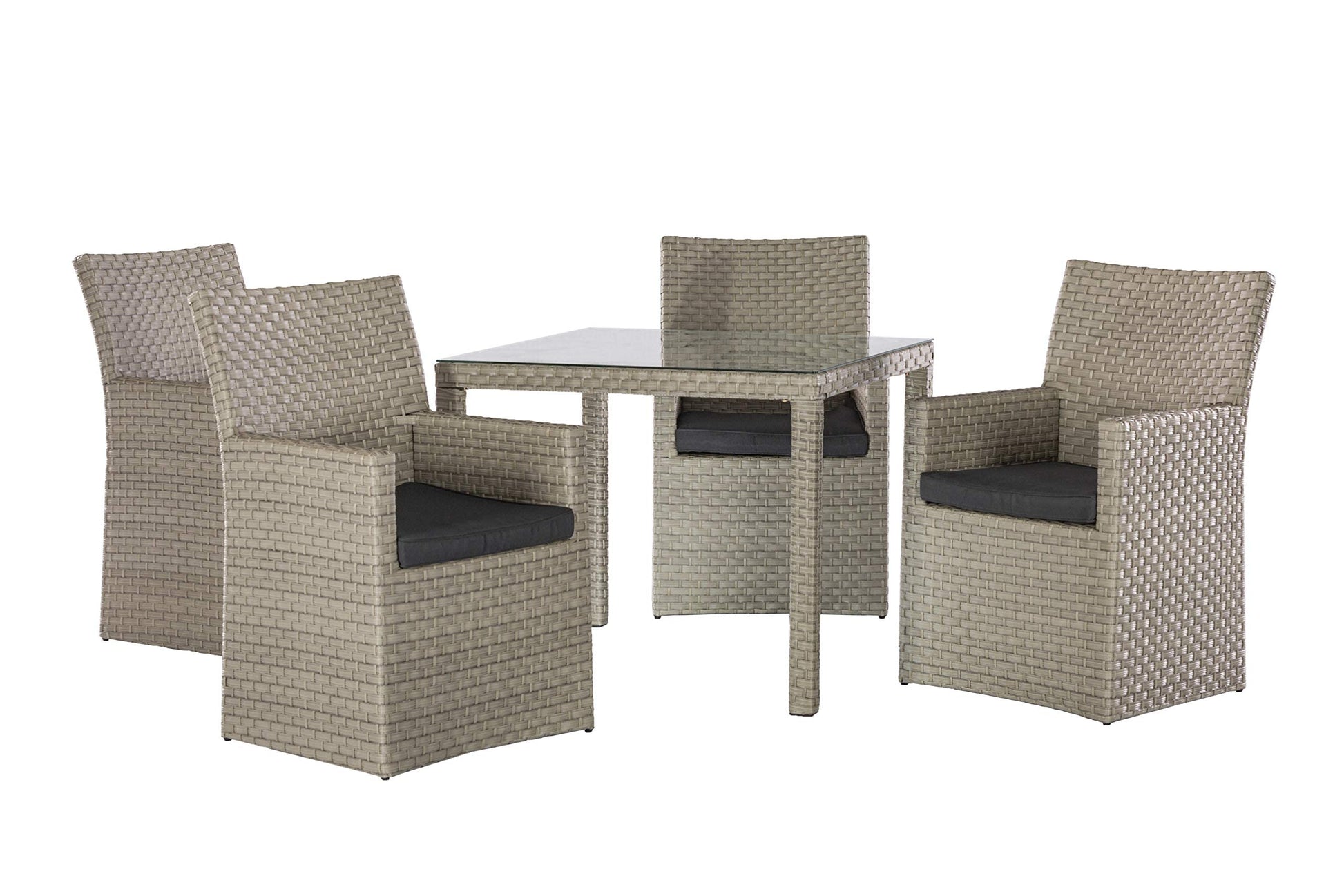 Barcelona Luxury 10 Seater Casual Dining Rattan Garden Set with Cushions, Grey/Brown, 191 x 177 x 87 cm