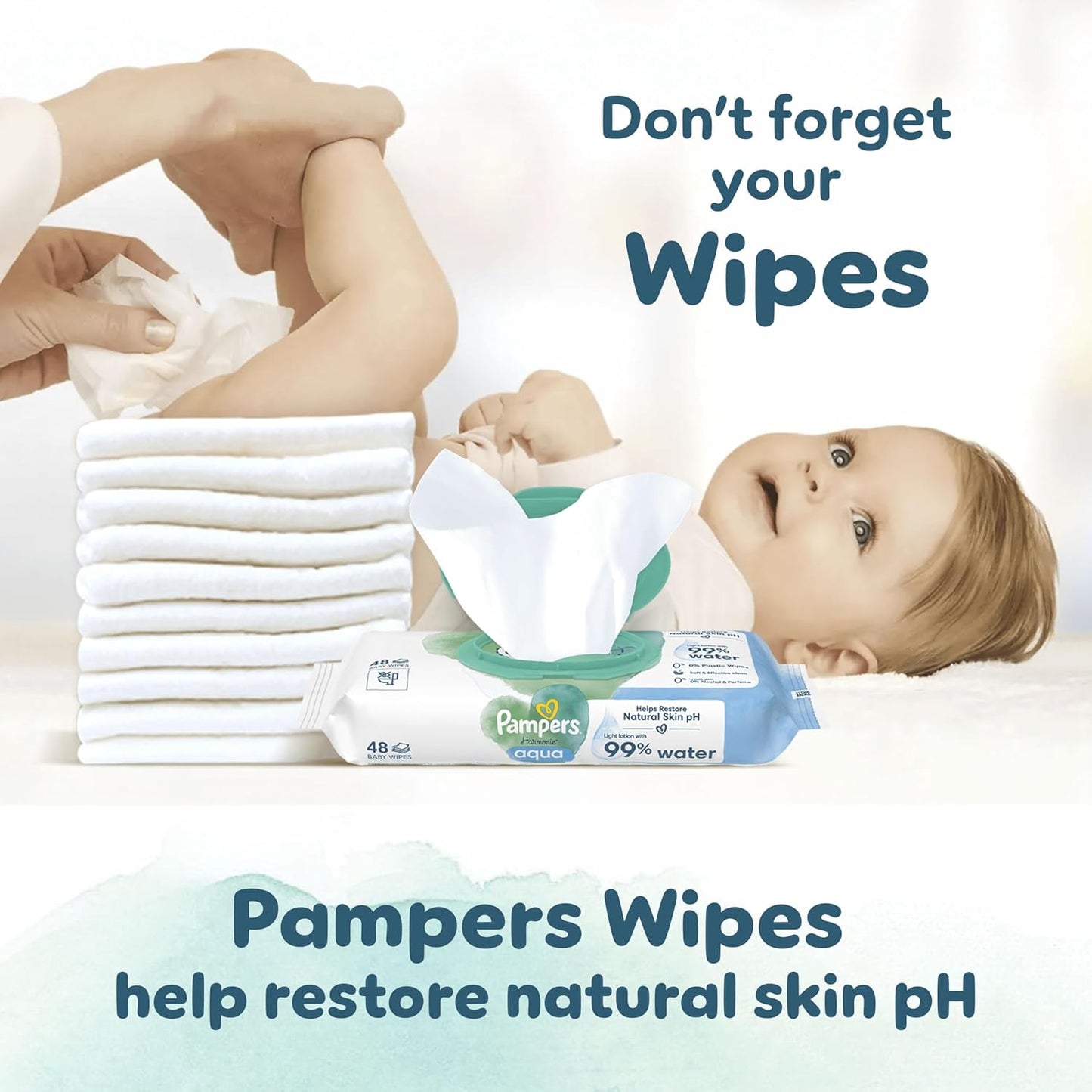 Pampers Harmonie Nappies Size 2, 204 Nappies, 4kg-8kg, Monthly Pack, Gentle Skin Protection with 100 Percent Pampers Protection