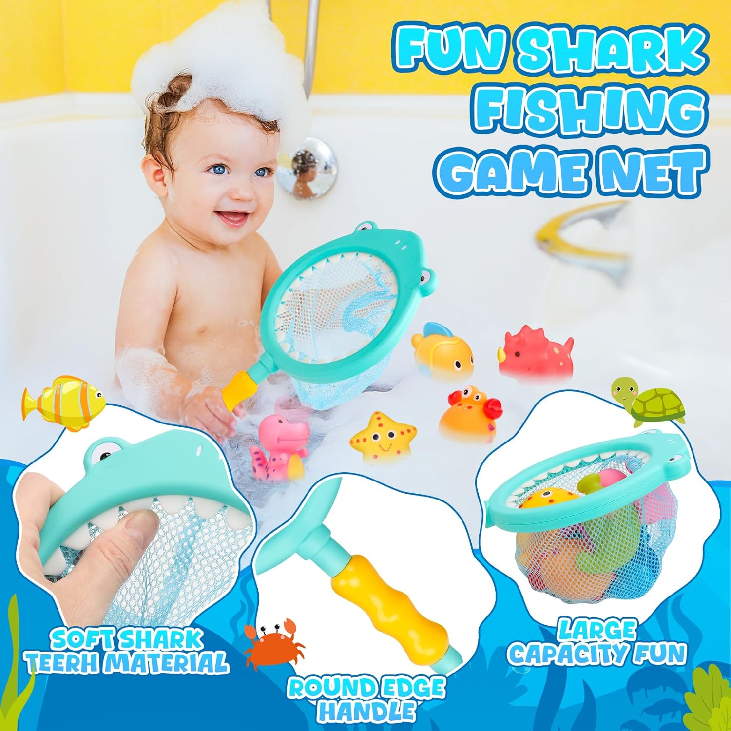 Jovicos No Hole No Mould Baby Bath Toys - 9PCS Dinosaurs Sea Animals Bath Toys For 1 2 3 4 Year Old Boys Girls Toddler Kids Swimming Pool Toys