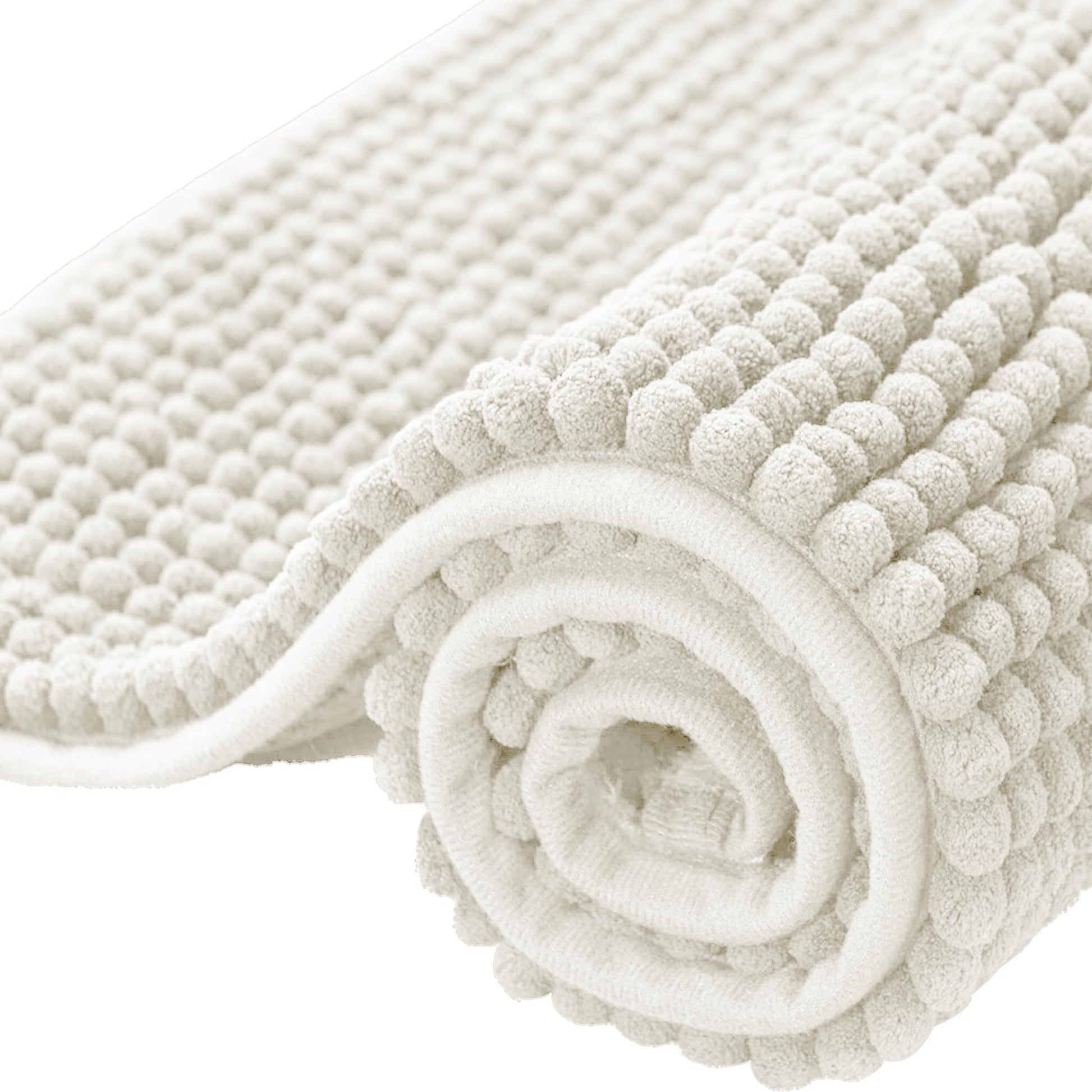 Bath Mat Non Slip Anti Mould 40 x 60 cm – Grey Chenille Bathroom Mat Extra Soft & Fluffy Bathmat Machine Washable Super Water Absorption Shower Mat