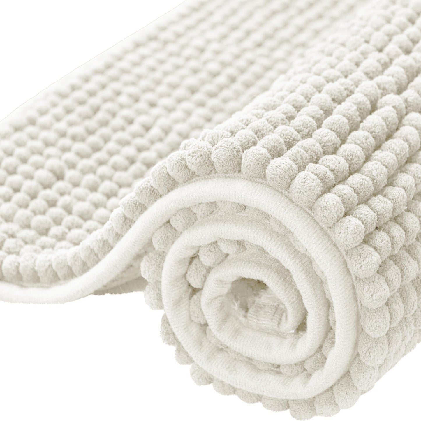 Bath Mat Non Slip Anti Mould 40 x 60 cm – Grey Chenille Bathroom Mat Extra Soft & Fluffy Bathmat Machine Washable Super Water Absorption Shower Mat