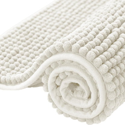 Bath Mat Non Slip Anti Mould 40 x 60 cm – Grey Chenille Bathroom Mat Extra Soft & Fluffy Bathmat Machine Washable Super Water Absorption Shower Mat