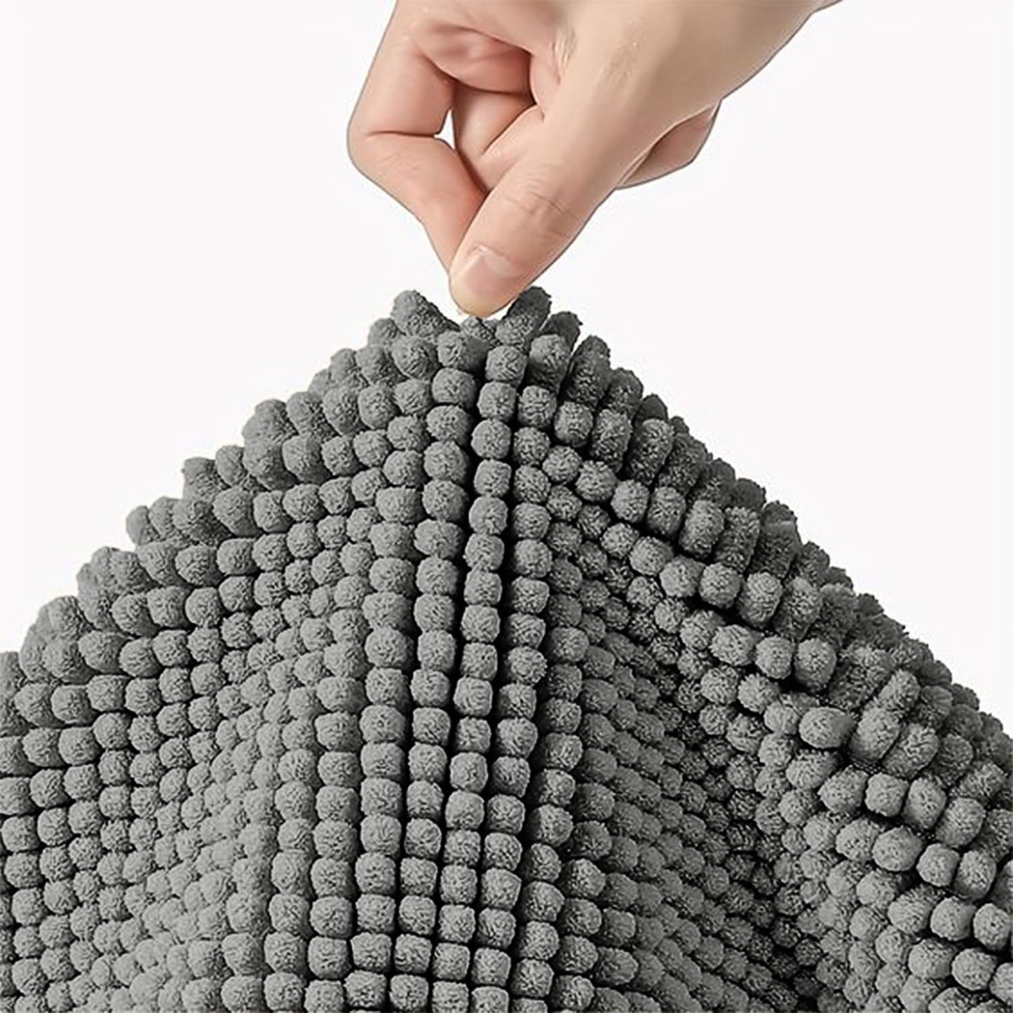 Bath Mat Non Slip Anti Mould 40 x 60 cm – Grey Chenille Bathroom Mat Extra Soft & Fluffy Bathmat Machine Washable Super Water Absorption Shower Mat