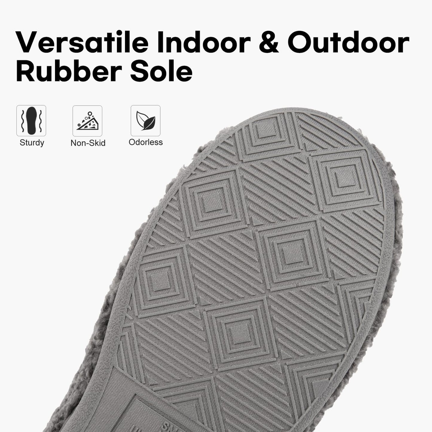 FamilyFairy Women's Memory Foam Boots Slippers Warm Shearling Bootie Soft Plush Fleece Comfy House Shoes Outdoor Indoor Rubber Sole