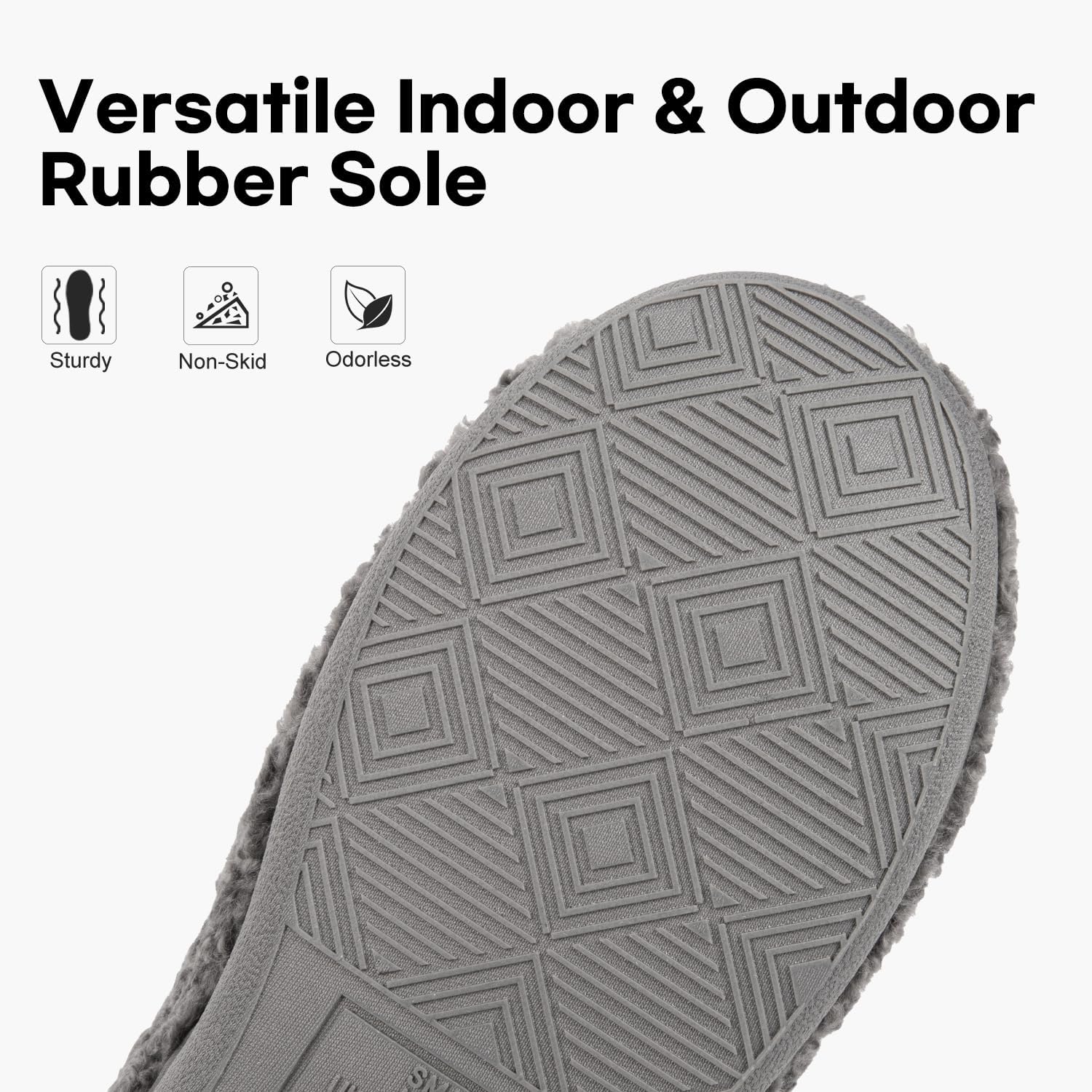 FamilyFairy Women's Memory Foam Boots Slippers Warm Shearling Bootie Soft Plush Fleece Comfy House Shoes Outdoor Indoor Rubber Sole