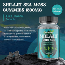 Shilajit Sea Moss and Ashwagandha Gummies 1500mg Per Serving, Enriched with 60% Fulvic Acid & 85+ Trace Minerals, High Strength Complex for Energy, More Convenient Than Resin (60 Count (Pack of 1))