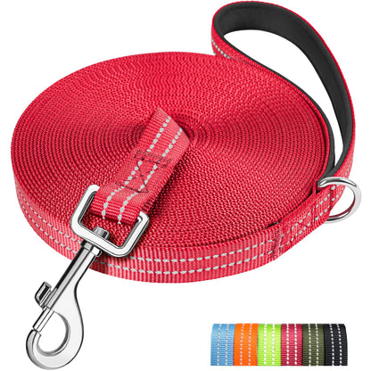 X XBEN Long Line Dog Lead, 3M 5M 10M 15M 20M 25M 30M Reflective & Lightweight Recall Training Lead for Dogs with Soft Padded Handle, Strong Extra Long Dog Lead Leash for Large Medium Small Puppy Dog