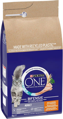 Purina ONE Adult Dry Cat Food Rich in Chicken 6kg, Packaging may vary