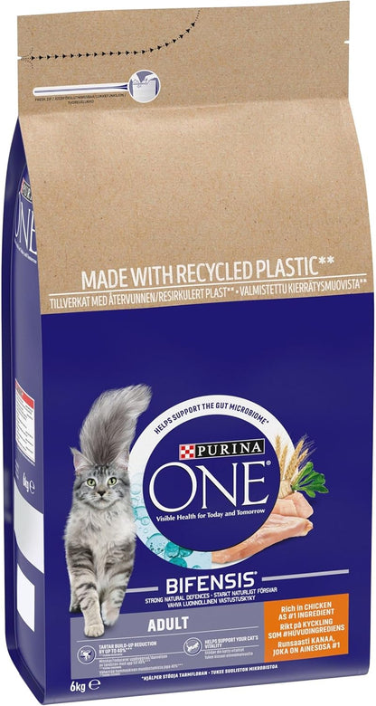 Purina ONE Adult Dry Cat Food Rich in Chicken 6kg, Packaging may vary