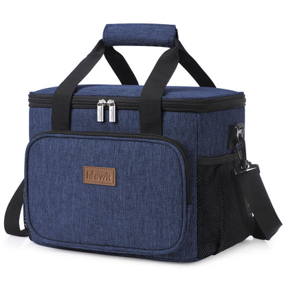 Lifewit 15L (24 Cans) Insulated Lunch Bag, Cooler Bag for Lunch/Work/School/Beach/Picnic (Grey)