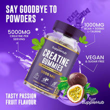 Creatine Gummies 5000mg - Creatine Monohydrate with BCAA & L-Taurine (90 Gummies), Vegan, Sugar Free, Gym Supplement, PassionFruit Flavour