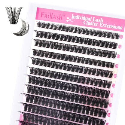 FADLASH DIY Lash Extension Kit Individual Lashes Clusters30P+40P D Curl 8-16mm Lash Bond and Seal, Clusters Lash Glue Remover and Eyelash Tweezers for Eyelash Extensions