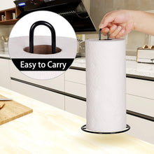 Kitchen Roll Holder Free Standing, OBODING, Paper Towel Holder Countertop, Black Kitchen Towel Holders for Standard and Large Sized Rolls, for Kitchen Countertop and Dining Table (Black)