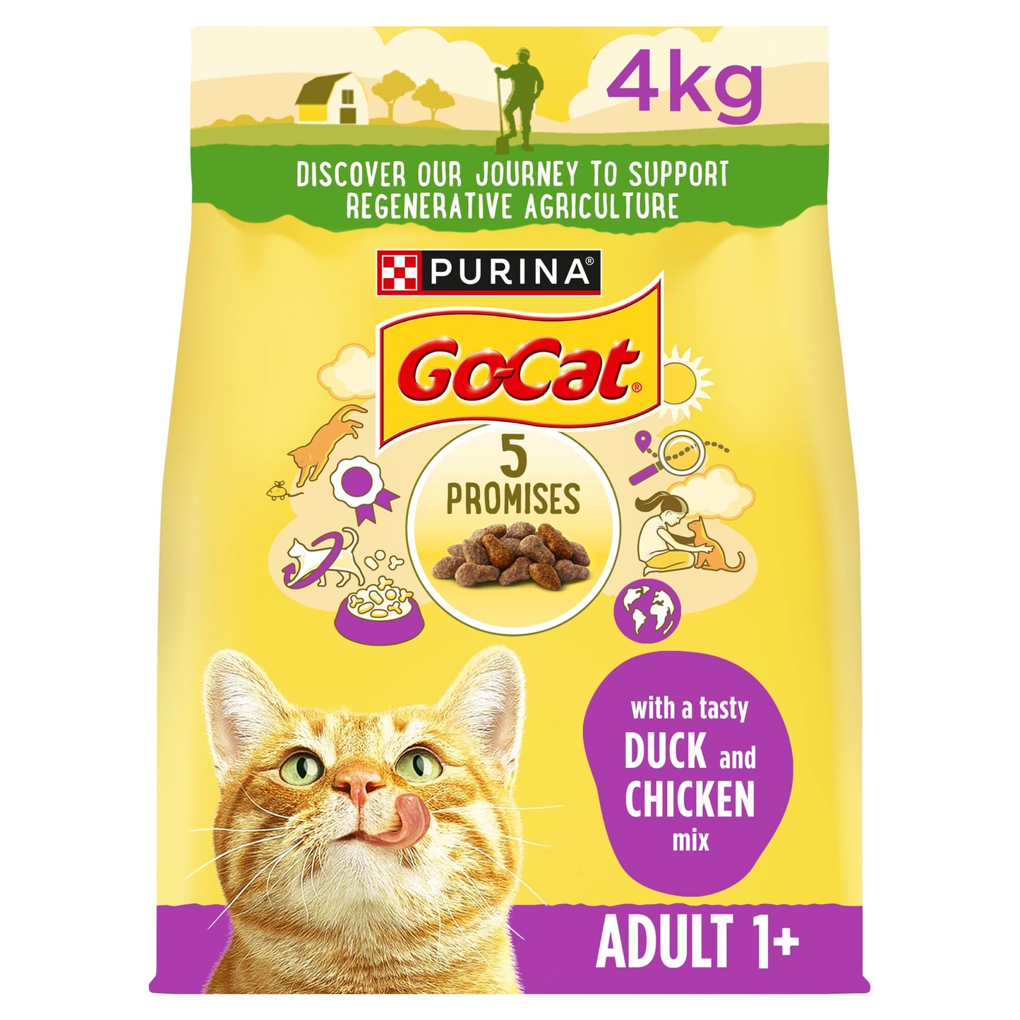 Go-Cat Adult Chicken & Duck Dry Cat Food 10kg (Packaging may vary)