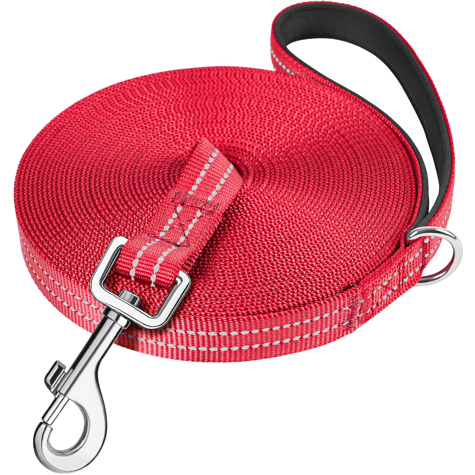 X XBEN Long Line Dog Lead, 3M 5M 10M 15M 20M 25M 30M Reflective & Lightweight Recall Training Lead for Dogs with Soft Padded Handle, Strong Extra Long Dog Lead Leash for Large Medium Small Puppy Dog