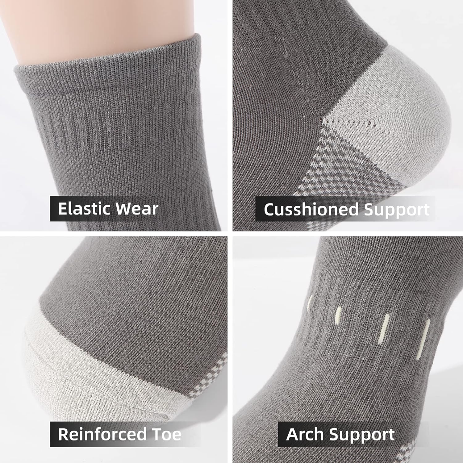 Mens Socks Cushioned Work Socks Walking Socks Womens Crew Athletic Socks for Outdoor Hiking Trainer Running