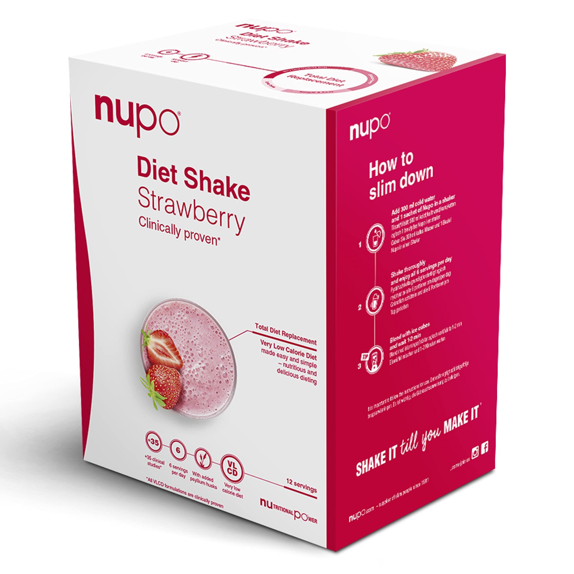 NUPO Diet Shakes for Weight Loss for Women & Men (12 Servings) | Tasty Meal Replacement Drinks | Clinically Proven Food Replacement Shakes for Weight Management I Very Low-Calorie Diet, GMO Free