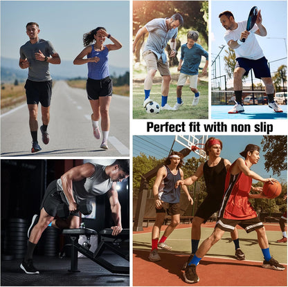inaWarm Football Grip Socks for Men Women & Kids 3 Pairs, Breathable Cushioned Rugby Basketball School Football Socks with Non Slip Grip Tech, Arch Compression for Multi-Sport Training Boys Adults