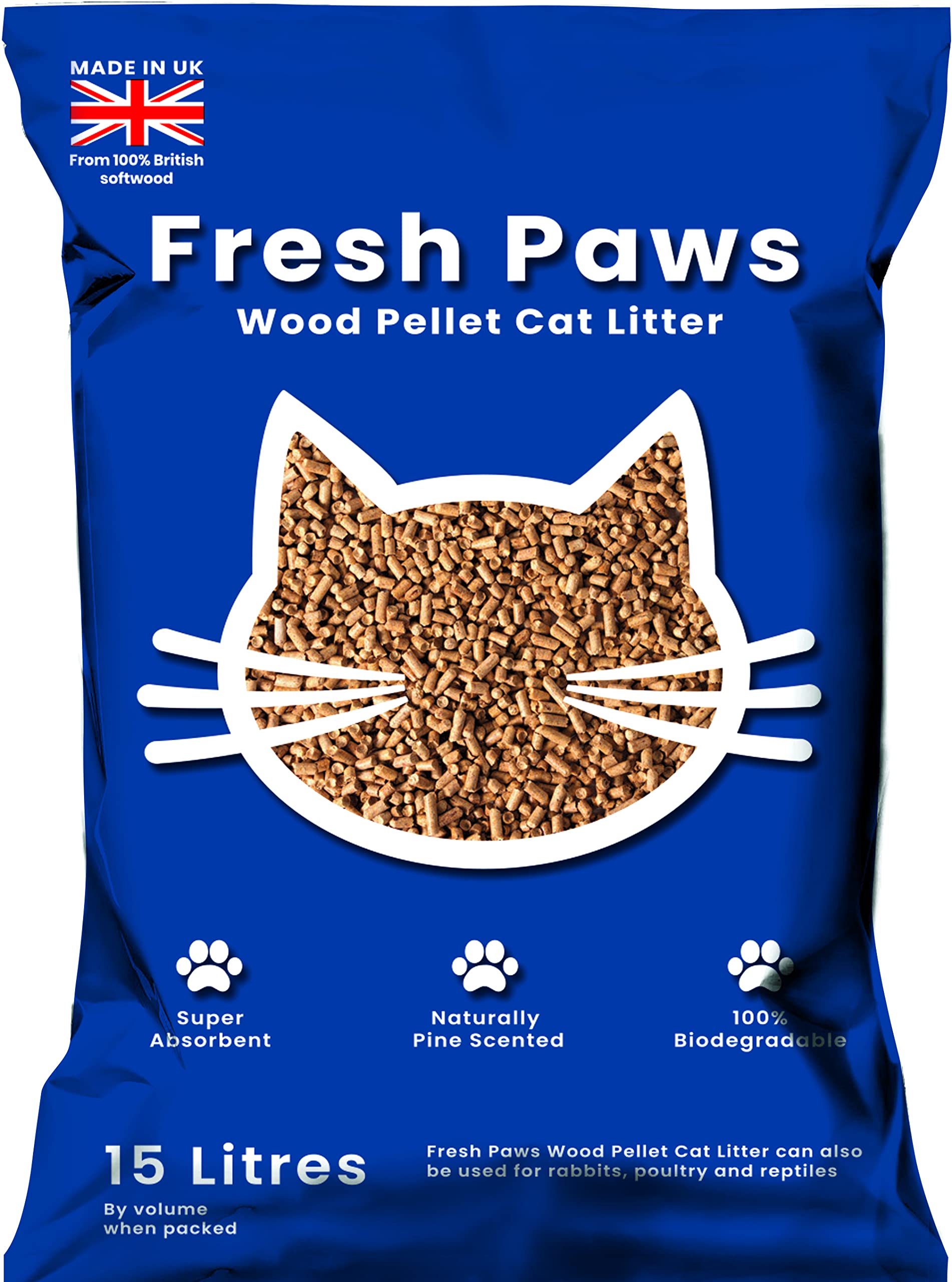 Fresh Paws Premium Wood Pellet Cat Litter, 30 L