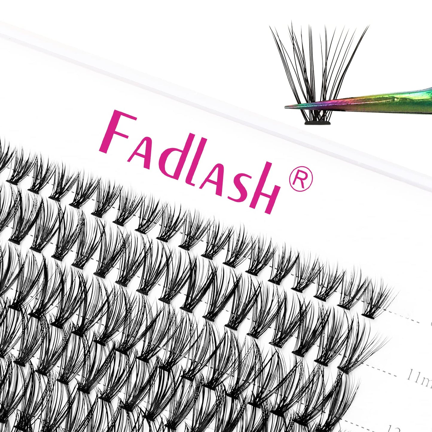 FADLASH DIY Lash Extension Kit Individual Lashes Clusters30P+40P D Curl 8-16mm Lash Bond and Seal, Clusters Lash Glue Remover and Eyelash Tweezers for Eyelash Extensions